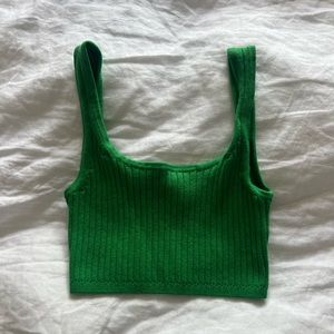Wilfred green knit crop top